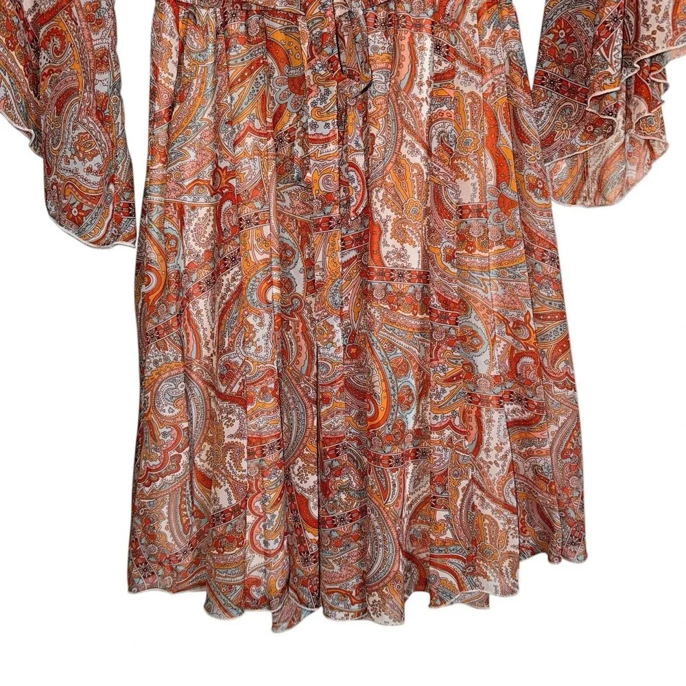 Kate & Lilly Paisley Boho Dress 4 Bell‎ Sleeve Festival Cottagecore Peasant